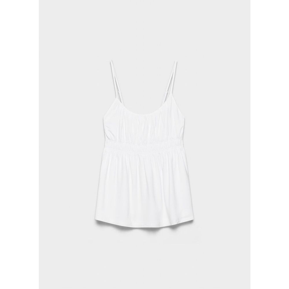 Aritzia Wilfred White GoodLux Ruby Drapey Jersey Scoopneck Peplum Top XXS - Picture 8 of 8